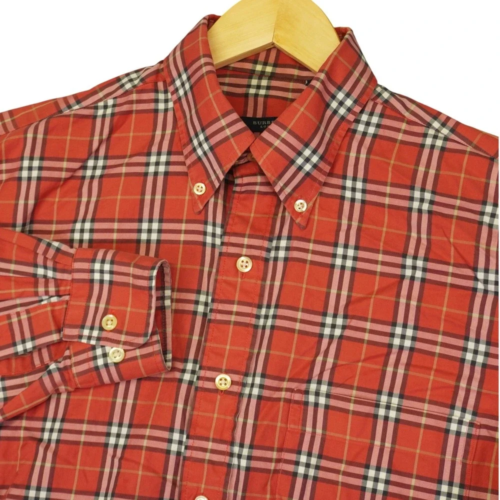 red burberry dress shirt Red Burberry Shirts for Men